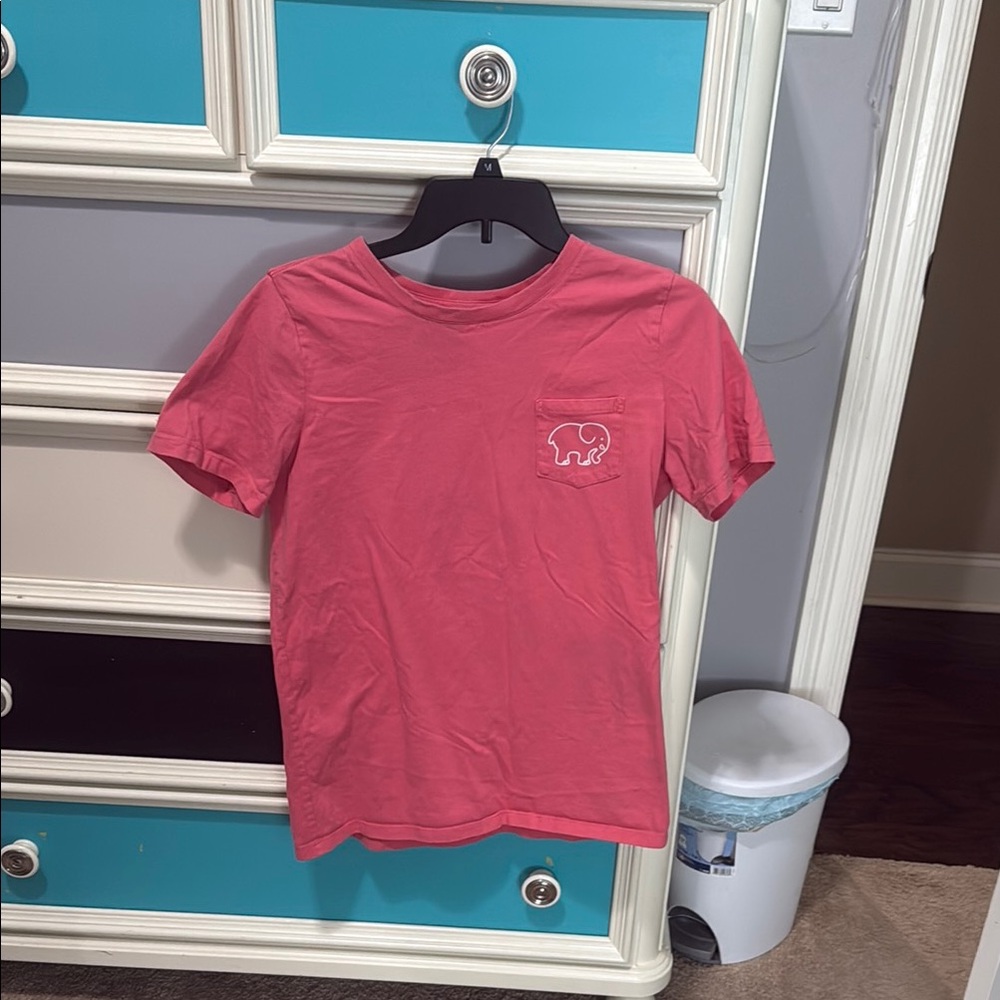 Pink Elephant Pocket Womens T-Shirt